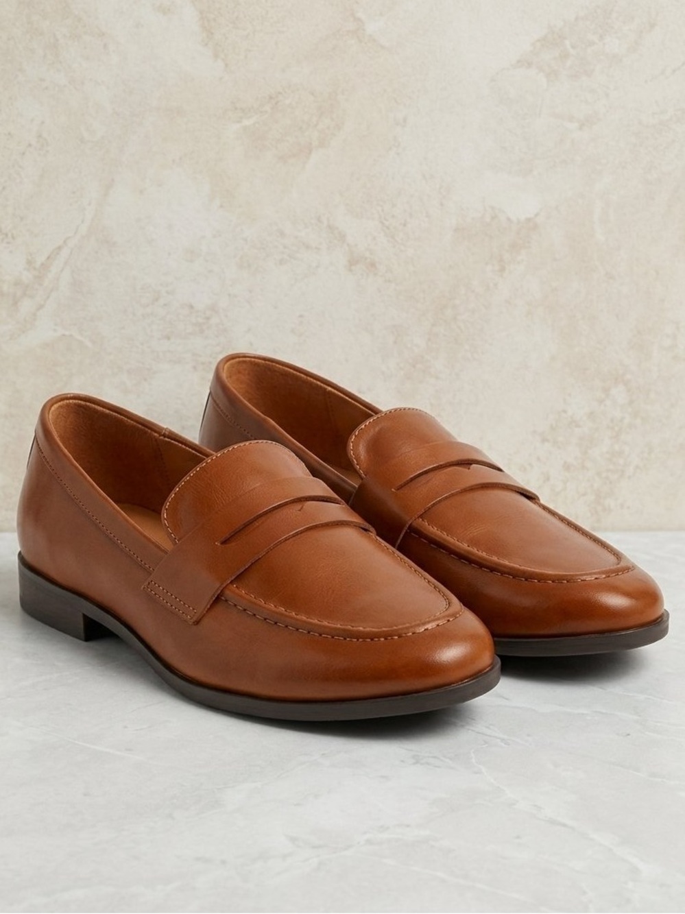 Classic Cognac Penny Loafers | Kensie
